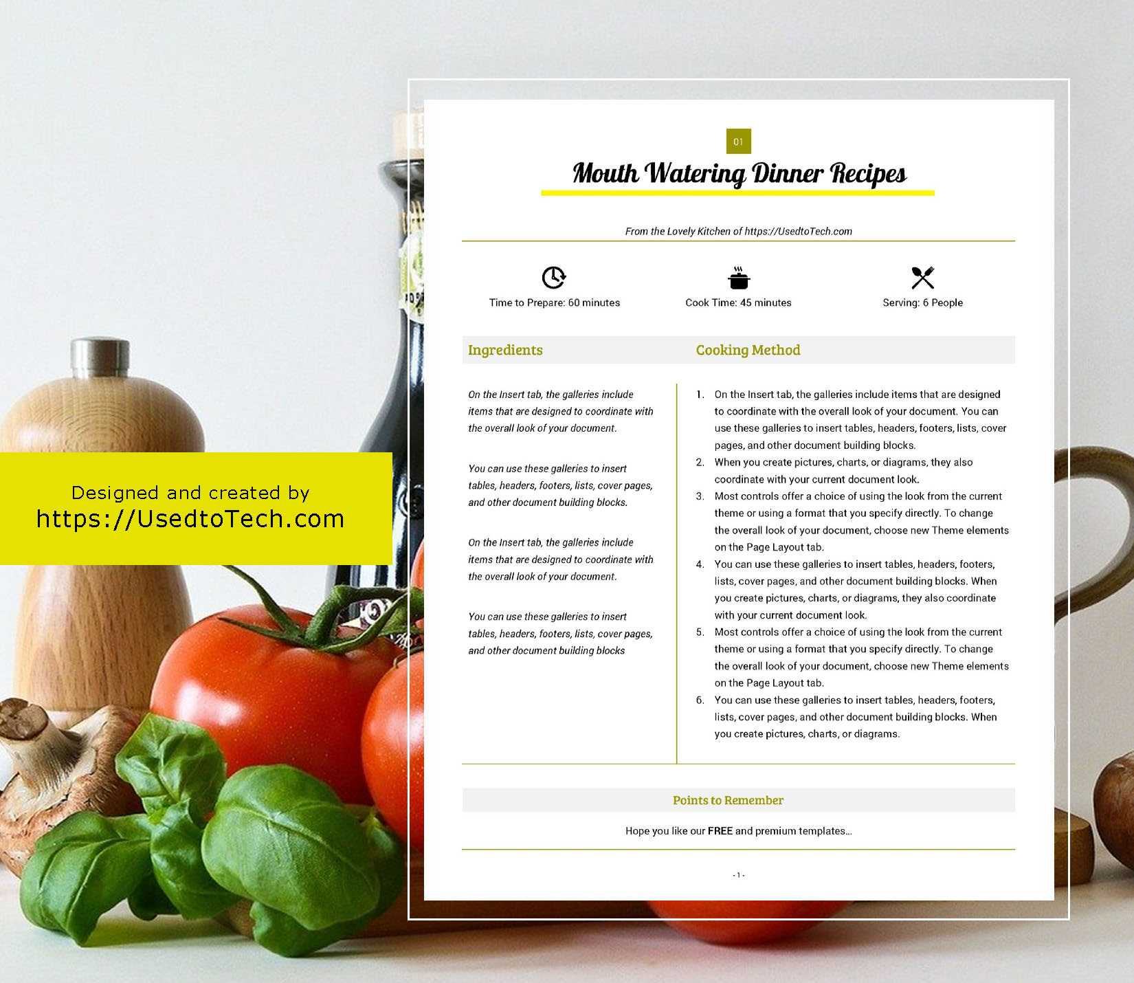 Best Looking Full Page Recipe Card In Microsoft Word – Used Inside Free Recipe Card Templates For Microsoft Word