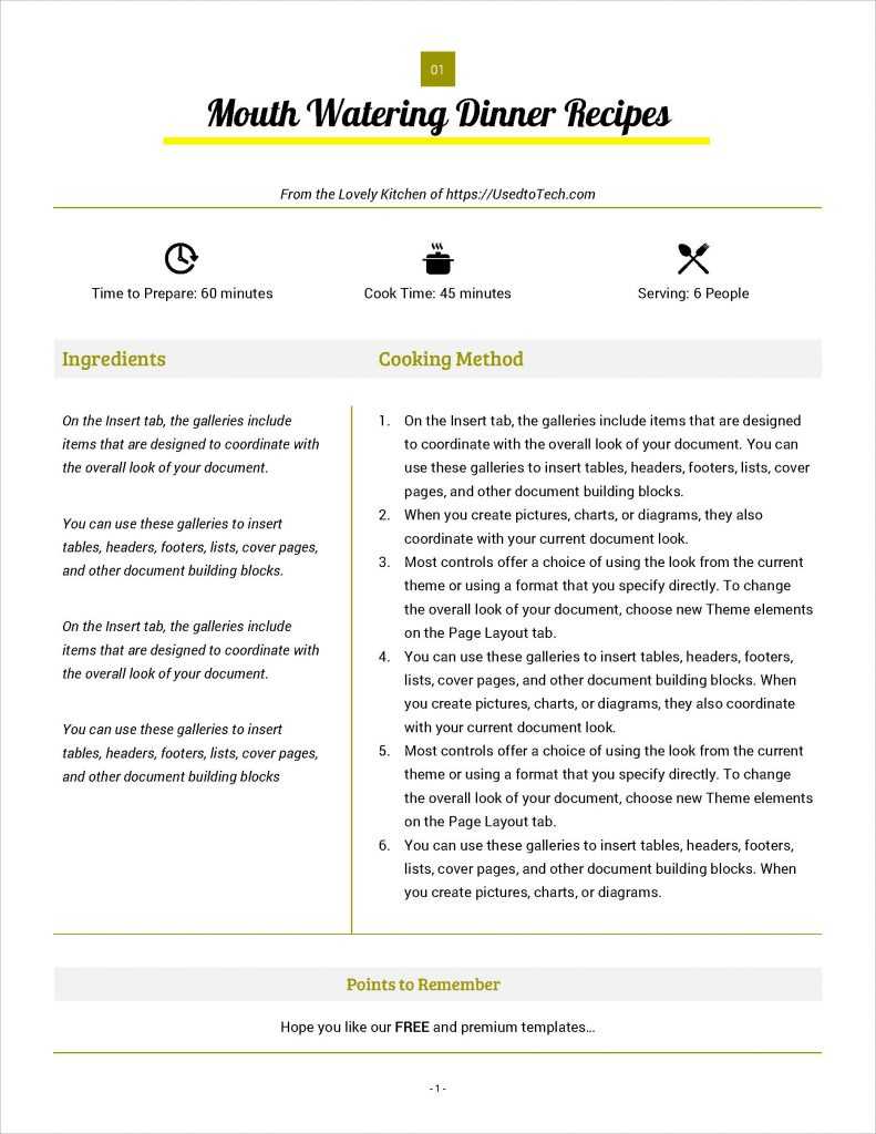 Best Looking Full Page Recipe Card In Microsoft Word – Used Within Free Recipe Card Templates For Microsoft Word