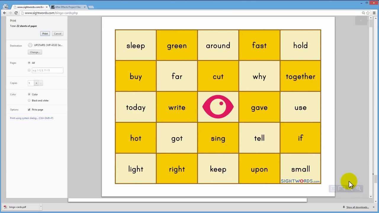 Bingo Card Creator | Sight Words: Teach Your Child To Read With Bingo Card Template Word