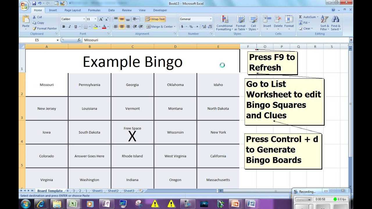 Bingo Card Generator - Microsoft Excel Free Download Inside Blank Bingo Card Template Microsoft Word
