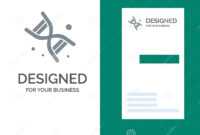 Bio, Dna, Genetics, Technology Grey Logo Design And Business with Bio Card Template