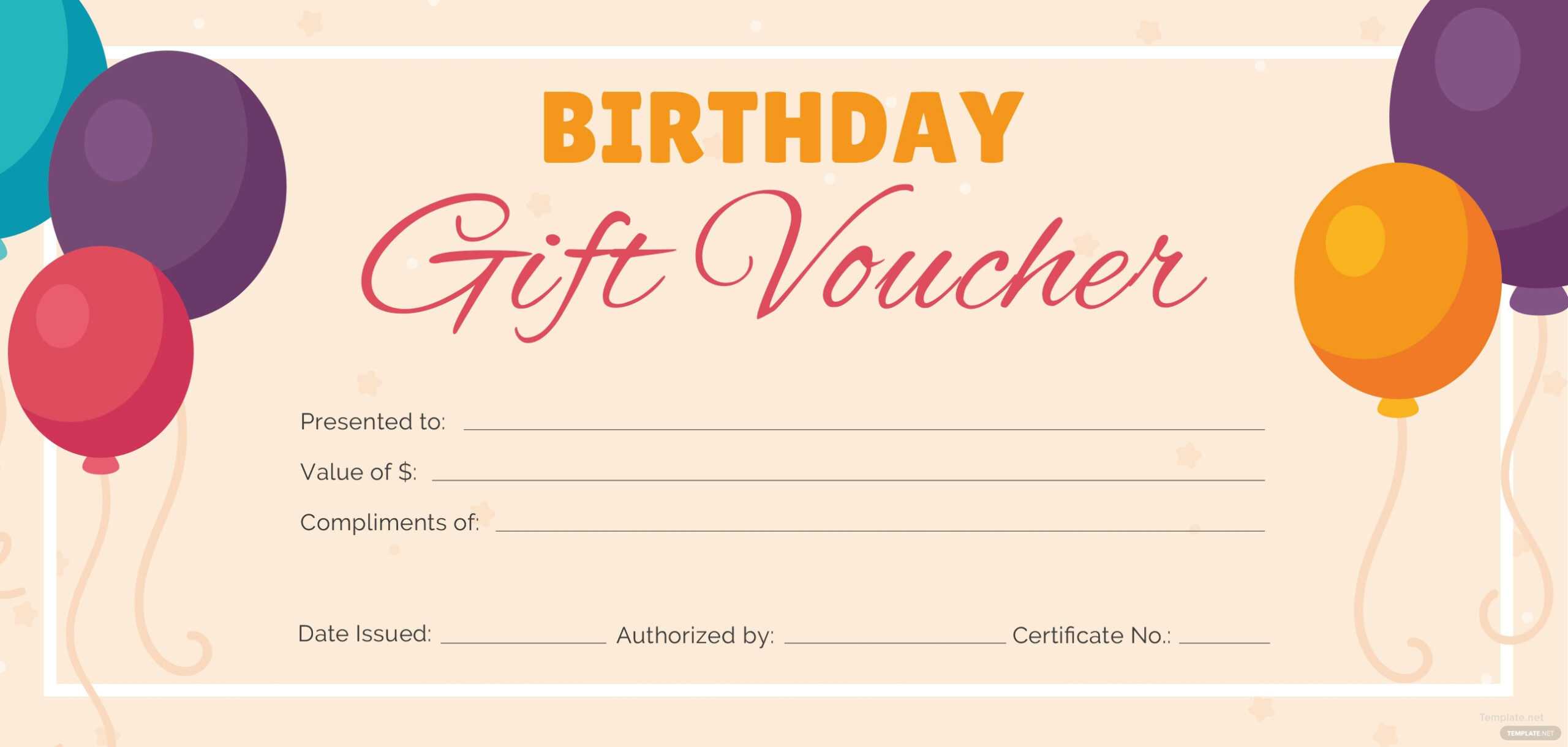 Birthday Gift Voucher Template – Falep.midnightpig.co Throughout Custom Gift Certificate Template