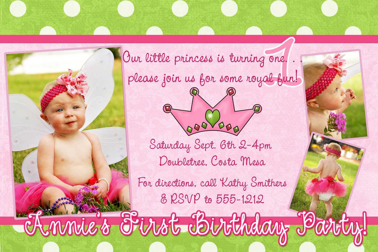 Birthday Invitation Card Sample Design – Veppe For First Birthday Invitation Card Template