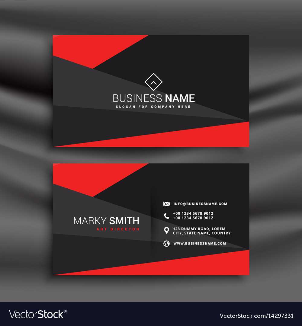 Black And Red Business Card Template With In Adobe Illustrator Business Card Template