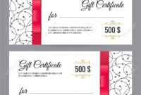 Black And White Gift Voucher Template With Floral Pattern And.. inside Black And White Gift Certificate Template Free