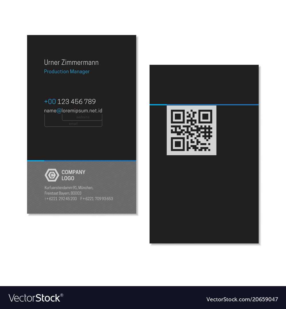 Black Elegant Name Card Template With Qr Code Pertaining To Qr Code Business Card Template