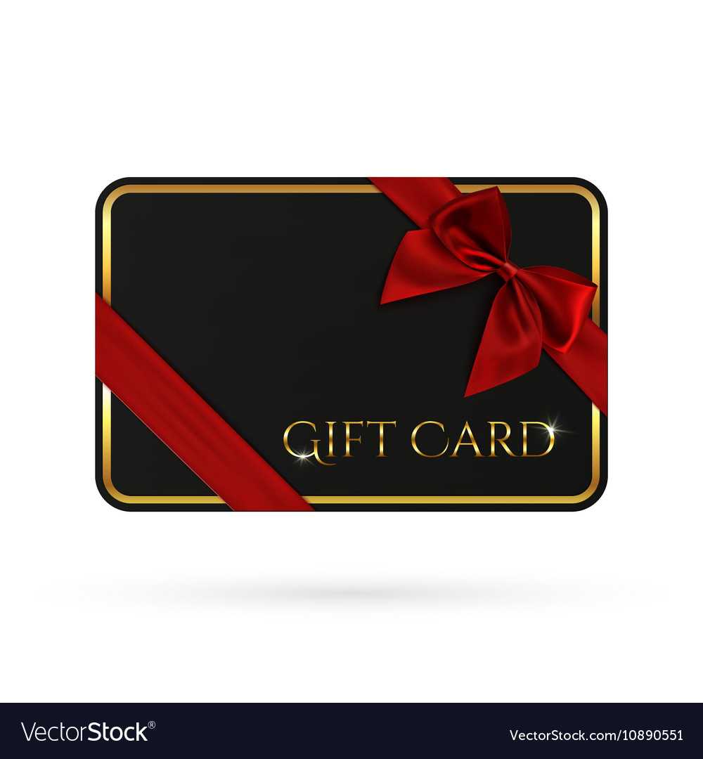 Black Gift Card Template With Red Ribbon And A Bow With Gift Card Template Illustrator