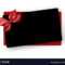 Black Greeting Or Gift Card Template With Red With Present Card Template