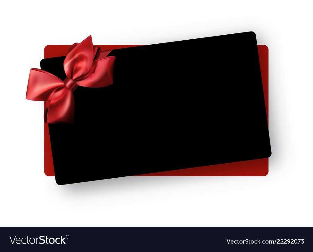 Black Greeting Or Gift Card Template With Red With Present Card Template