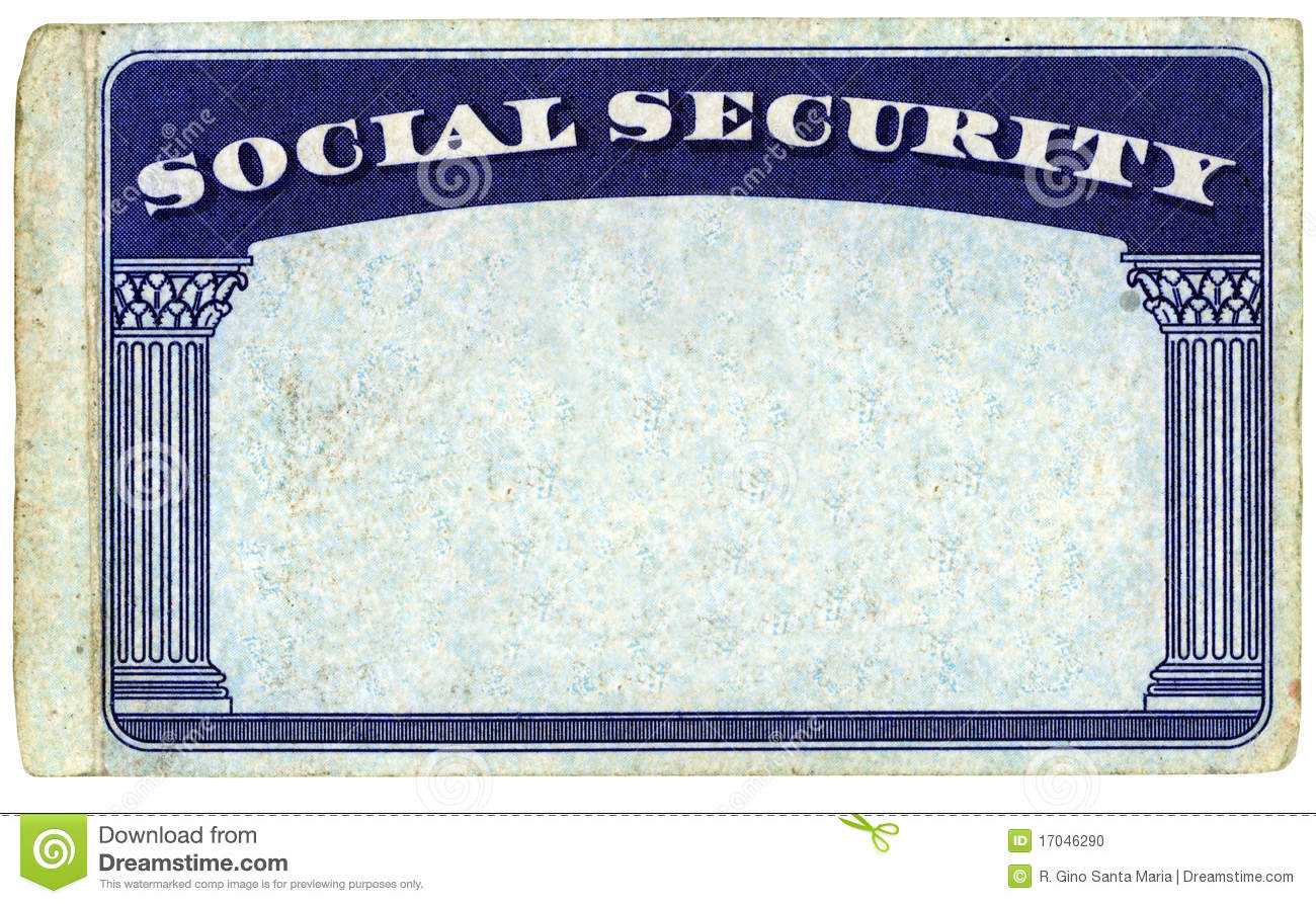 Blank American Social Security Card Stock Photo - Image Of In Ss Card Template