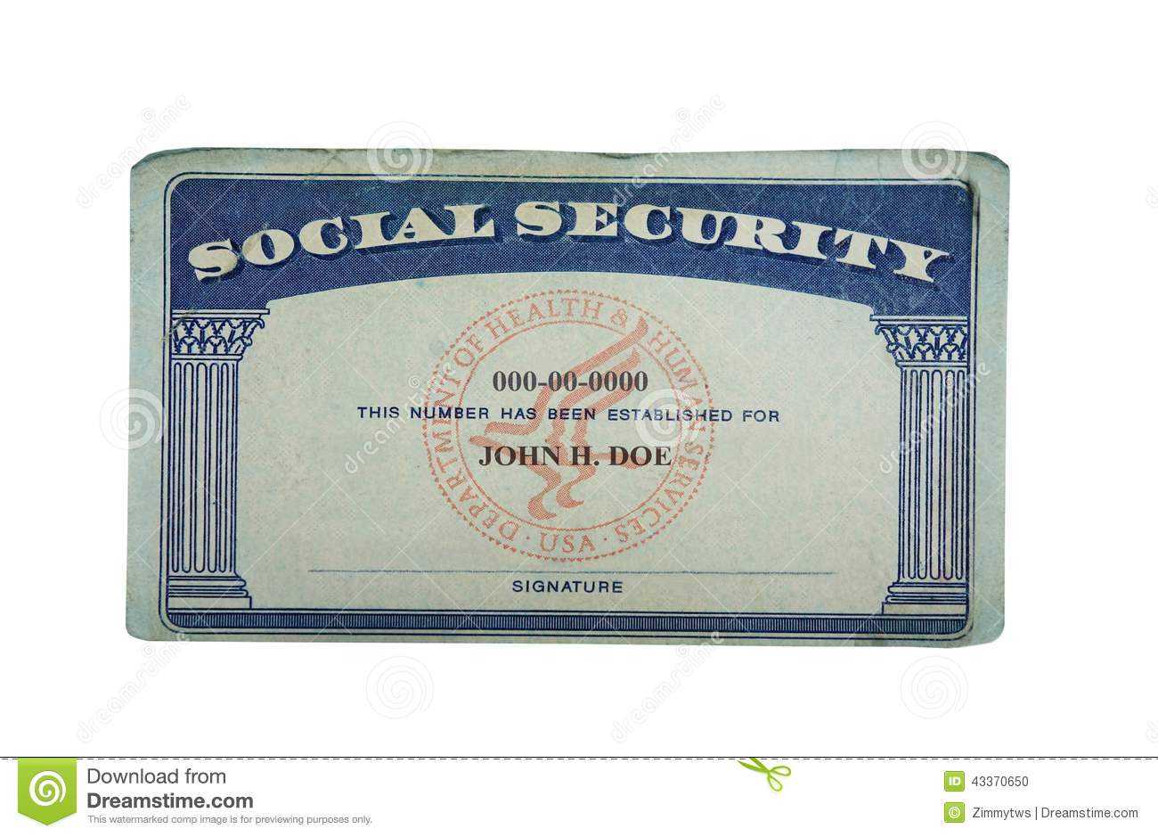 Blank Card Stock Photo. Image Of Financial, Card, Social For Social Security Card Template Download