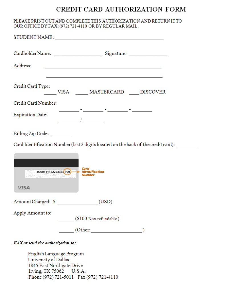Blank Credit Card Form - Dalep.midnightpig.co Regarding Credit Card Billing Authorization Form Template