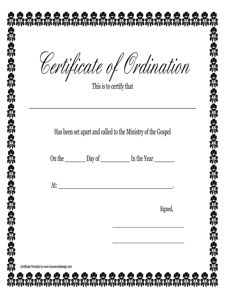 Blank Ordination Certificates - Calep.midnightpig.co With Regard To Ordination Certificate Template