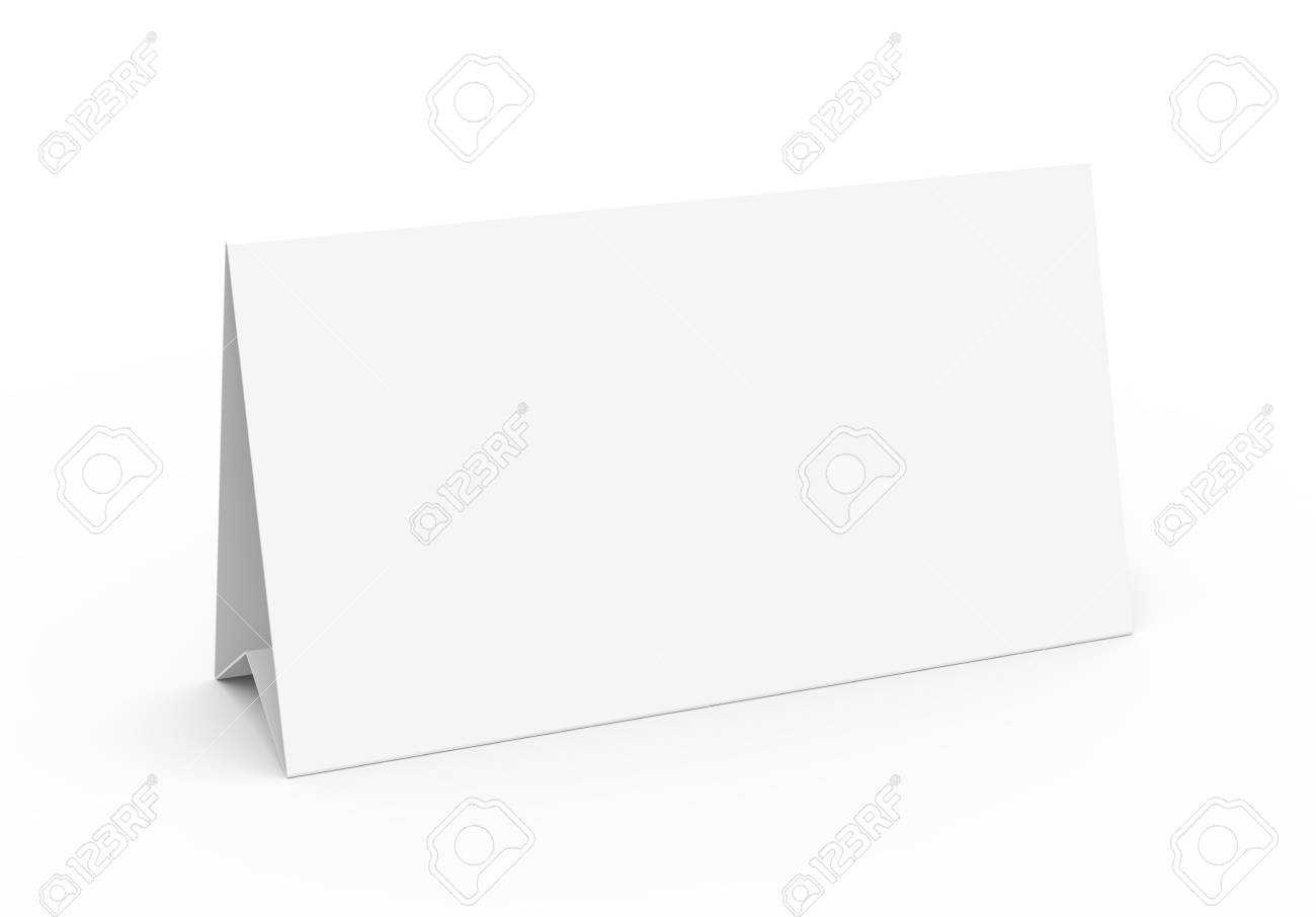 Blank Paper Tent Template, White Tent Card With Empty Space In.. Within Free Printable Tent Card Template