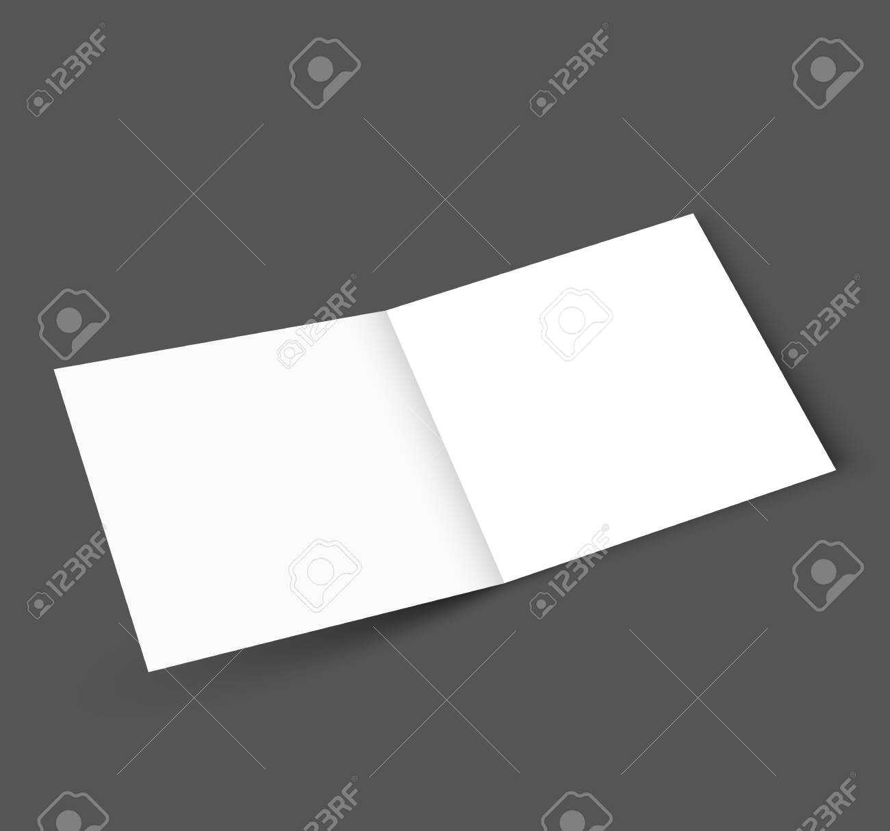 Blank Square Tri Fold Brochure Mockup Cover Template. Pertaining To Three Fold Card Template