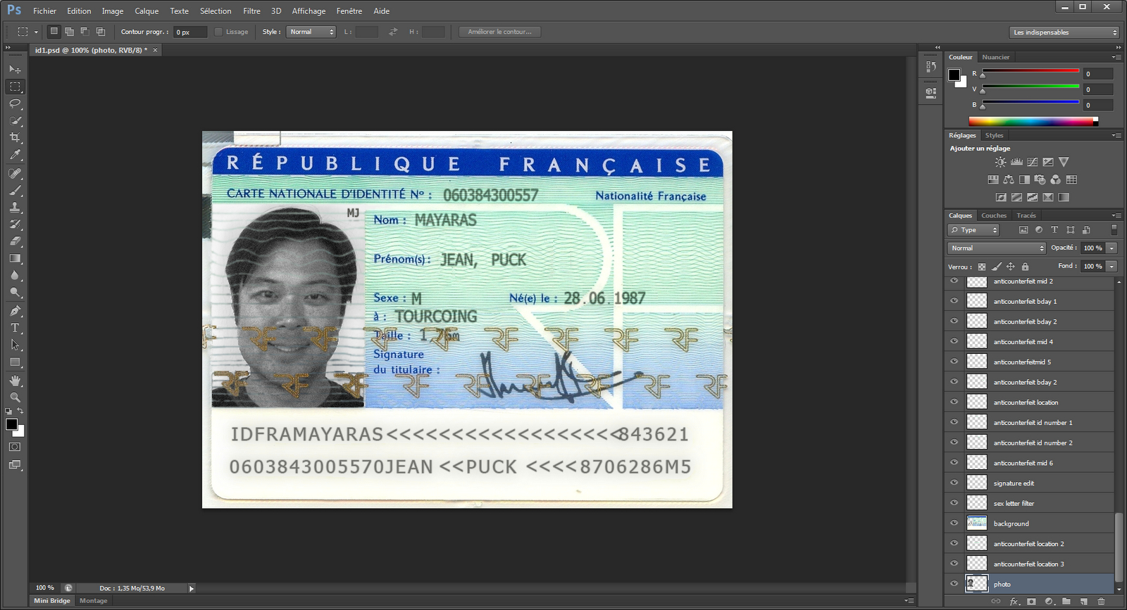Blog Kesatu Free Download Bot : Fake French Administrative Throughout French Id Card Template