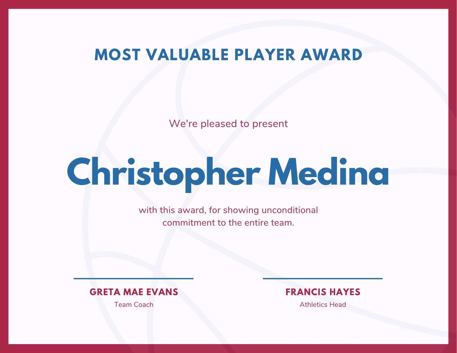 Blue And Red Basketball Sport Certificate – Templatescanva For Hayes Certificate Templates