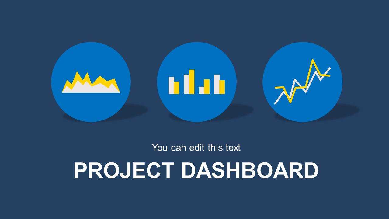 Blue Project Dashboard Powerpoint Template Pertaining To Project Dashboard Template Powerpoint Free