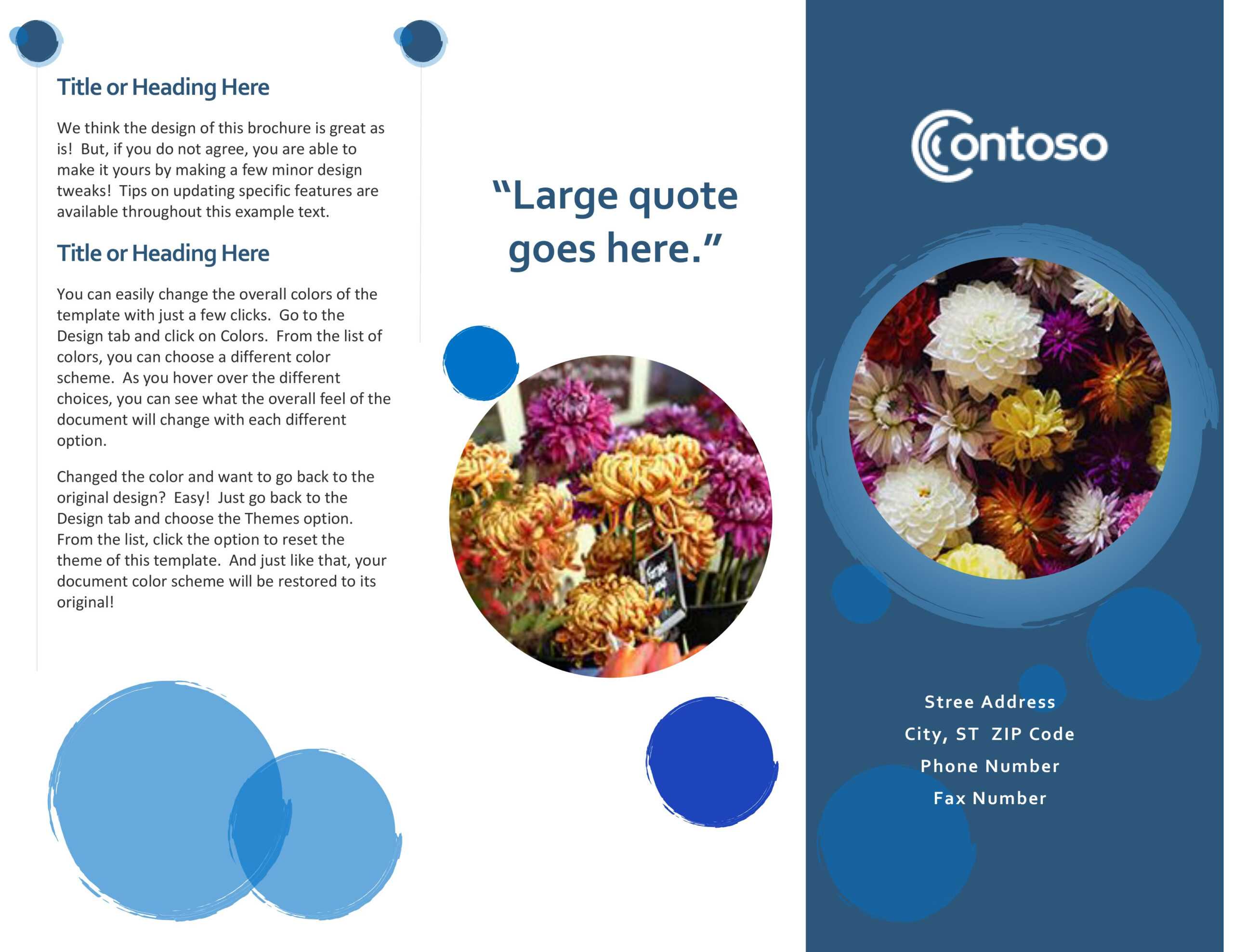 Blue Spheres Brochure With Brochure Template On Microsoft Word