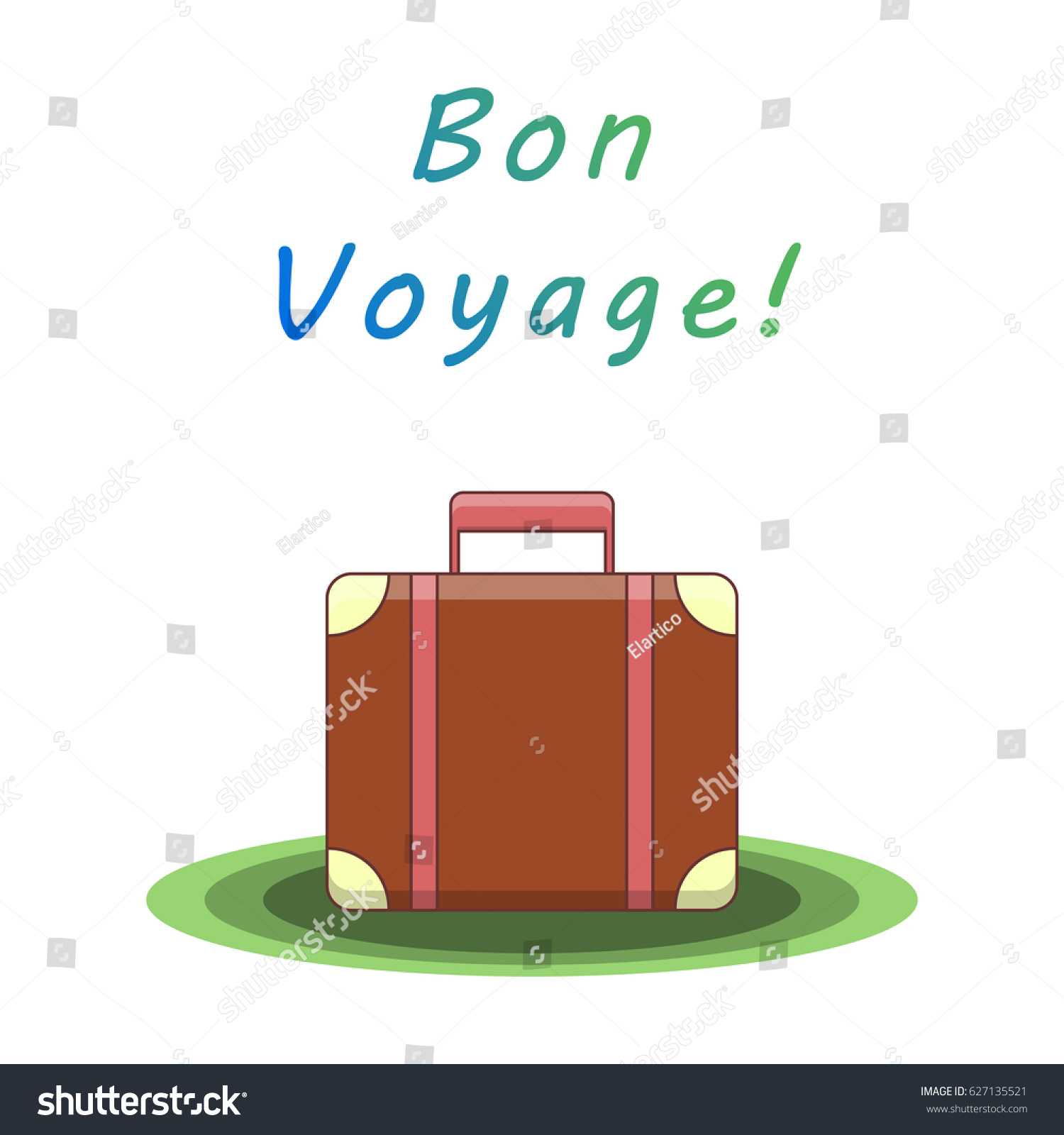 Bon Voyage Suitcase Traveling Template Card Stock Vector Within Bon Voyage Card Template