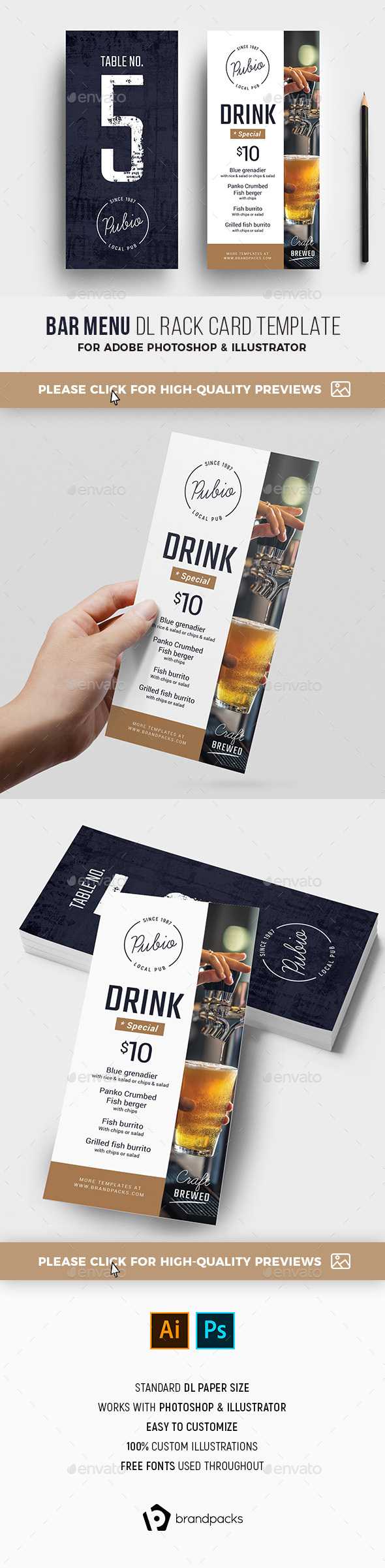 Brandpacks And Dl Card Graphics, Designs & Templates Intended For Dl Card Template