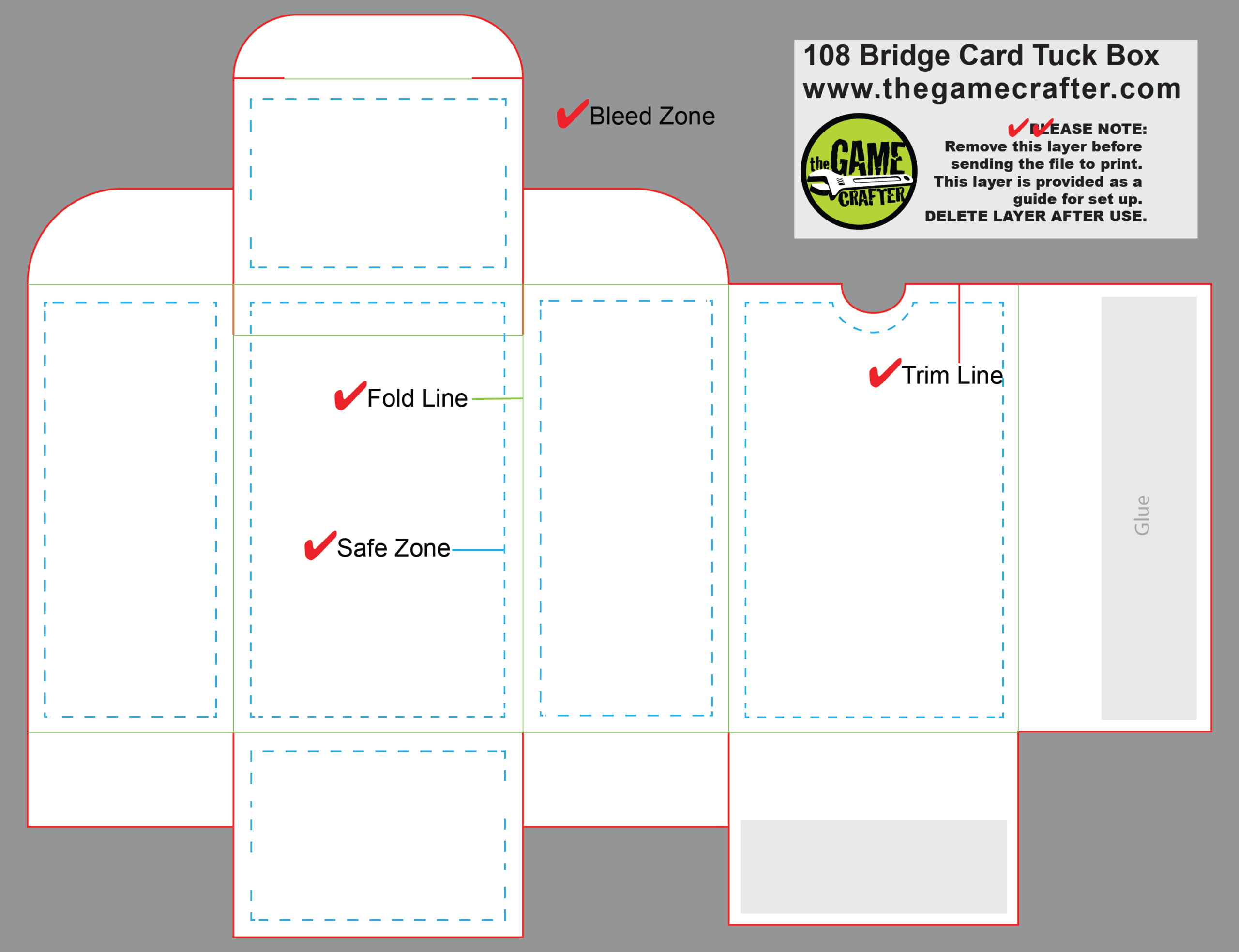 Bridge Tuck Box (108 Cards) In Playing Card Template Illustrator