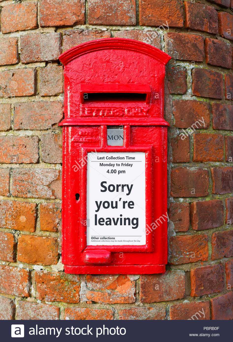 British Post Box With A Message That Reads Sorry You're Intended For Sorry You Re Leaving Card Template
