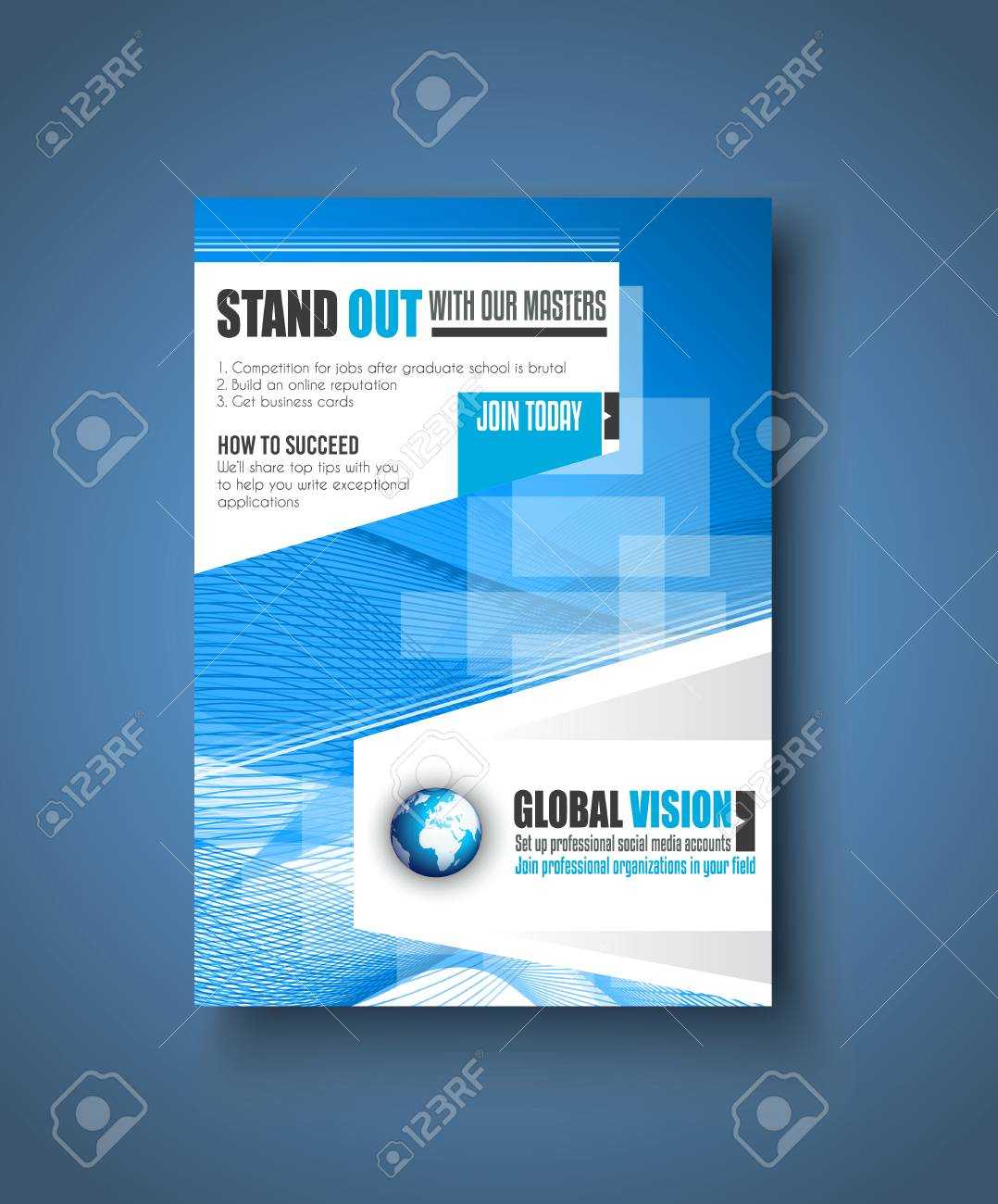 Brochure Template, Flyer Design Or Depliant Cover For Business Presentation  And Magazine Covers. Inside Social Media Brochure Template