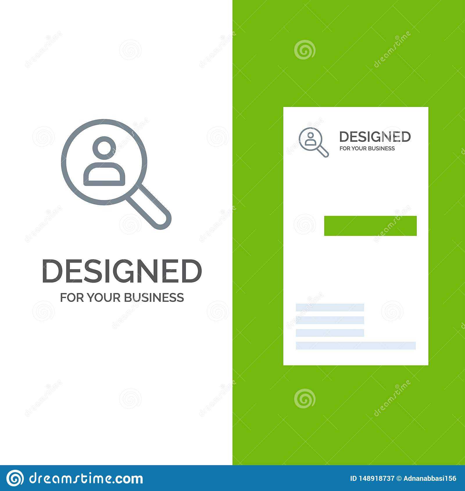 Browse, Find, Networking, People, Search Grey Logo Design Inside Networking Card Template