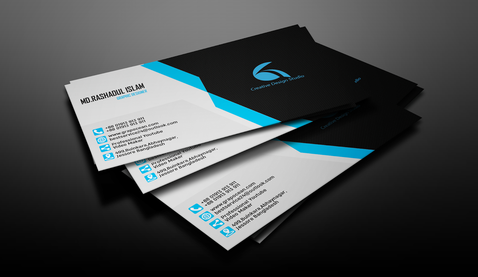 Business Card Design  Photoshop Tutorial | Grapocean For Visiting Card Templates For Photoshop