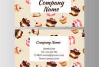 Business Card Design Template With Tasty Cakes for Cake Business Cards Templates Free