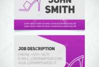 Business Card Print Template With High Heel Shoe Logo. Manager throughout High Heel Template For Cards
