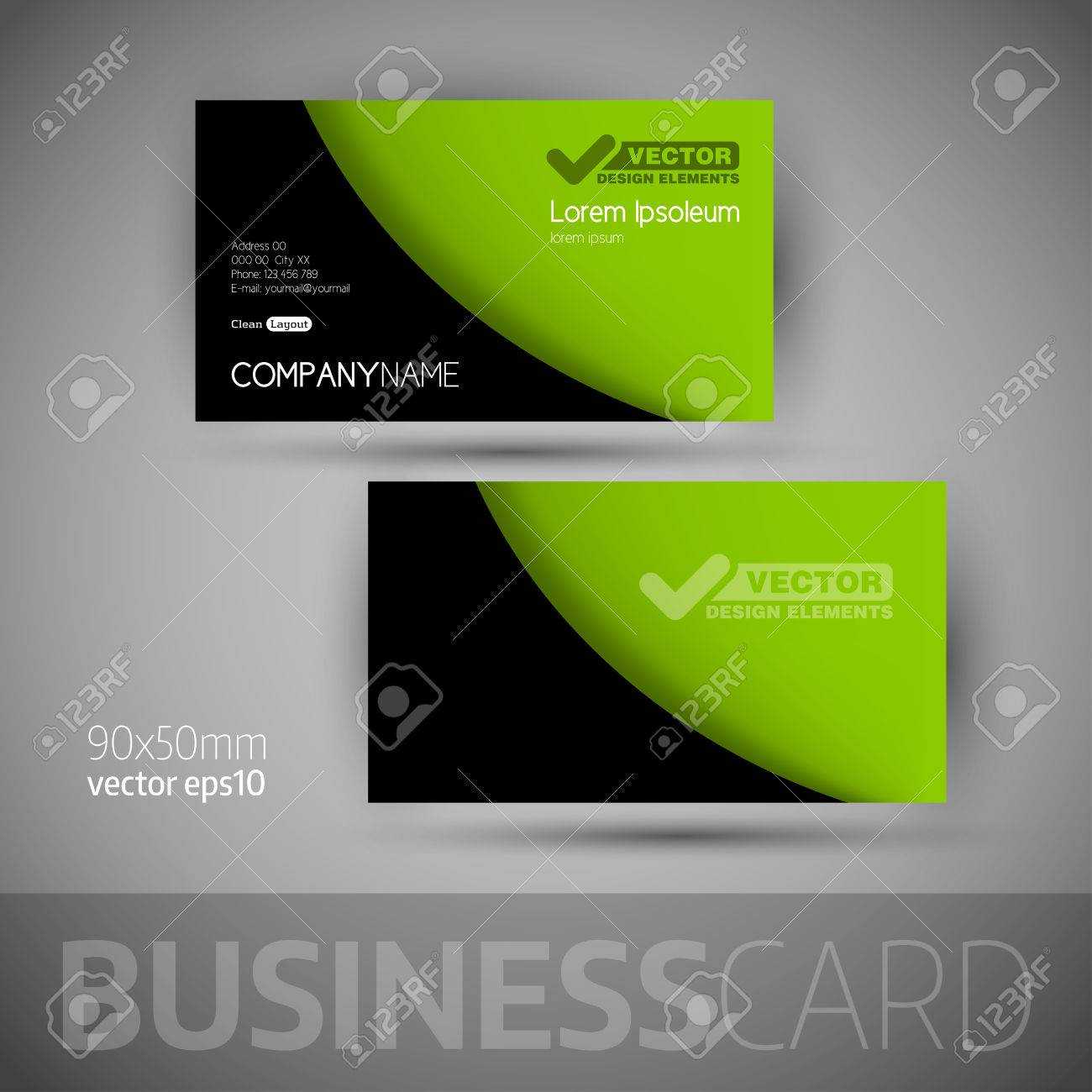 Business Card Template With Sample Texts. Elegant Vector Design.. For Calling Card Free Template
