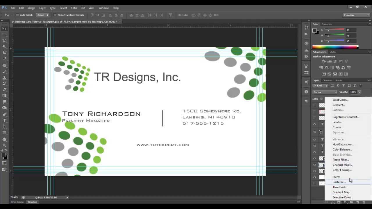Business Card Tutorial – Create Your Own – Photoshop In Create Business Card Template Photoshop
