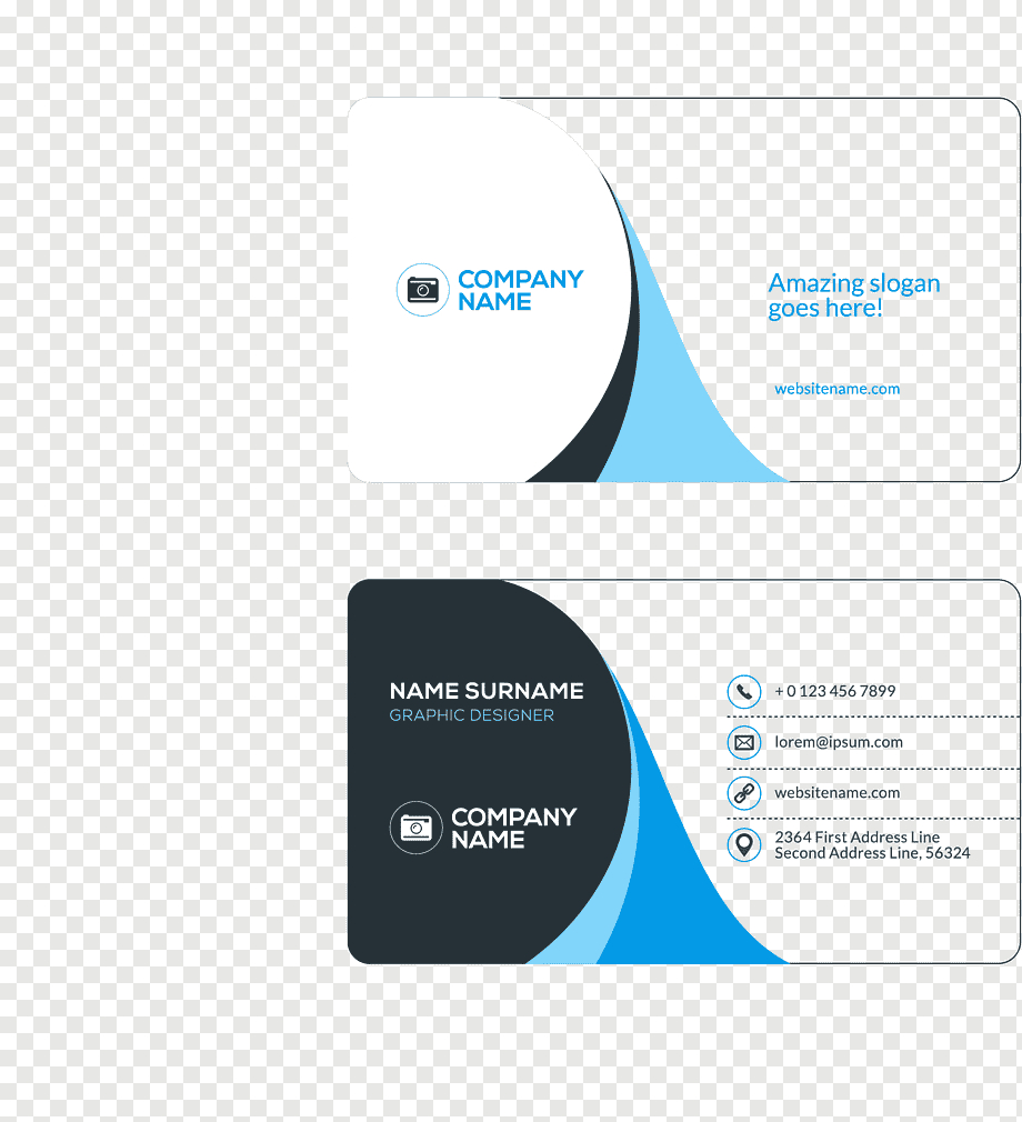 Business Card Visiting Card Flat Design, Business Cards, Two Inside Transparent Business Cards Template