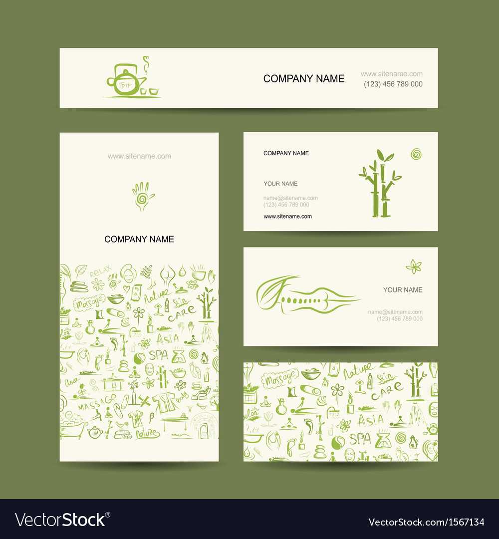 Business Cards Design Massage And Spa Concept Inside Massage Therapy Business Card Templates