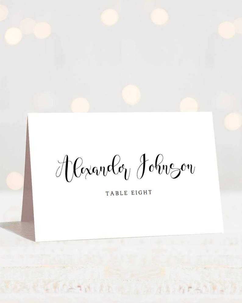 Calligraphy Wedding Place Cards Template Modern Wedding Name Cards Black  And White Wedding Table Cards Wedding Seating Cards Reception Cards With Regard To Table Name Card Template