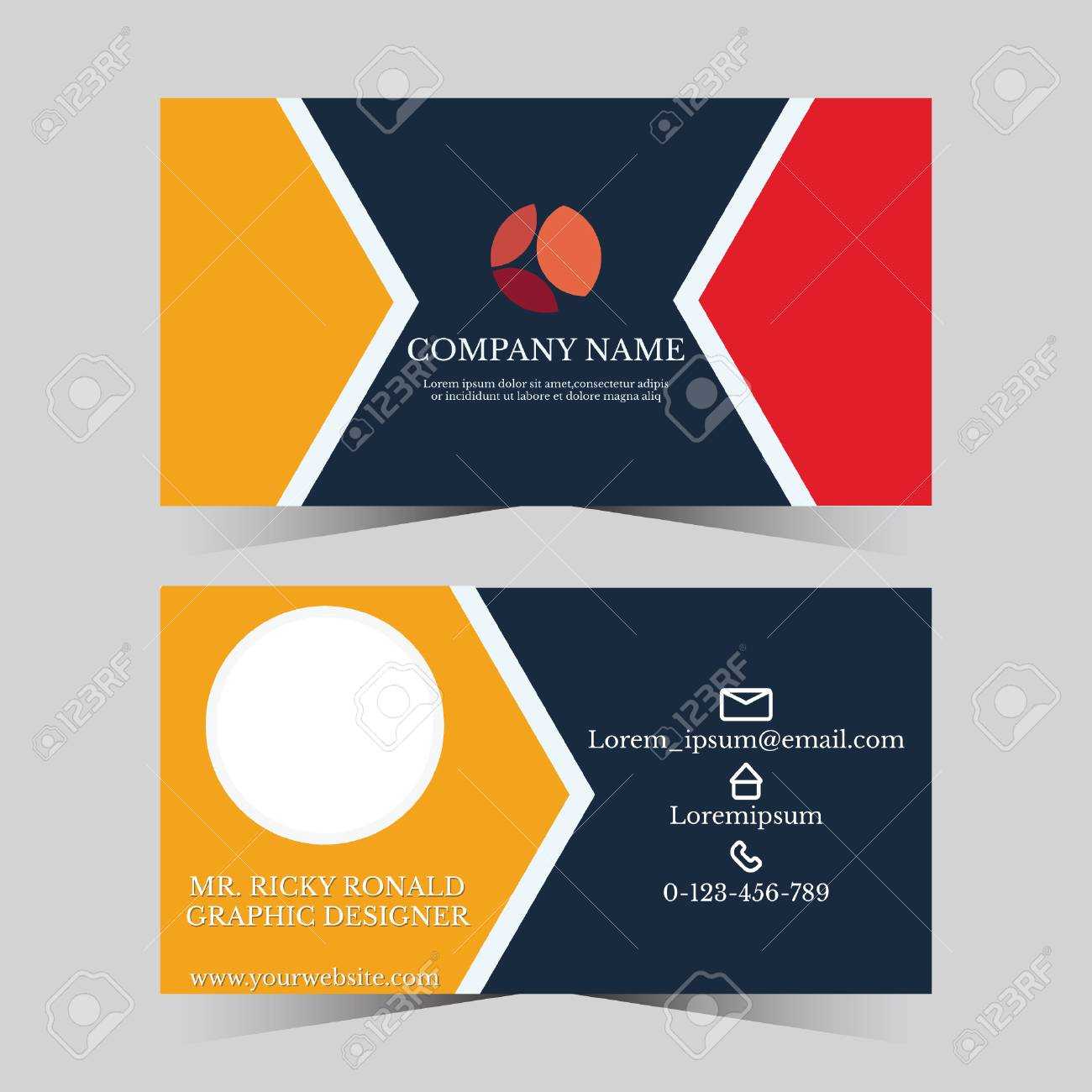 Calling Card Template For Business Man With Geometric Design Inside Template For Calling Card