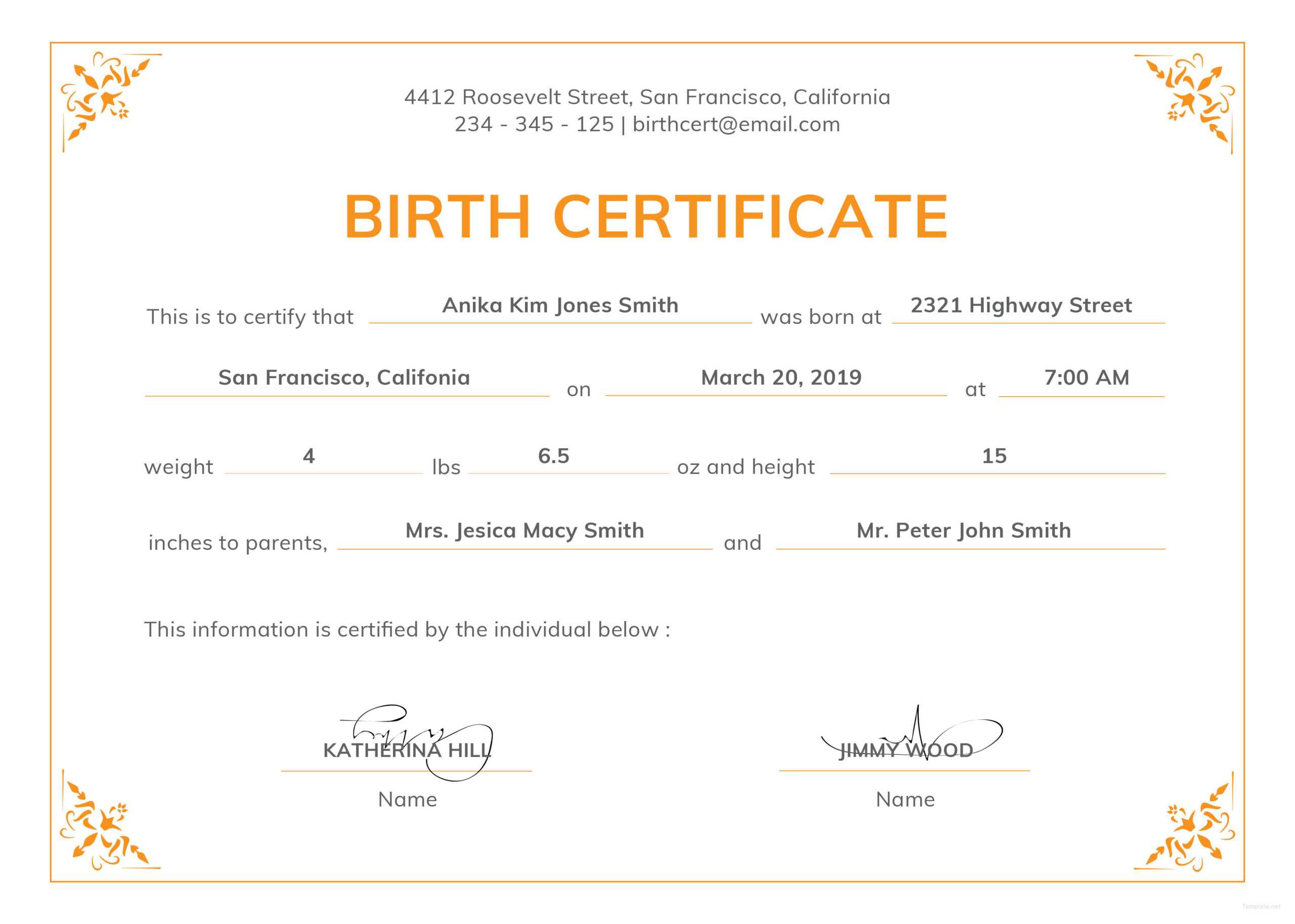 Can Make A Delivery Certificate Crucial | Gift Certificate Within Official Birth Certificate Template