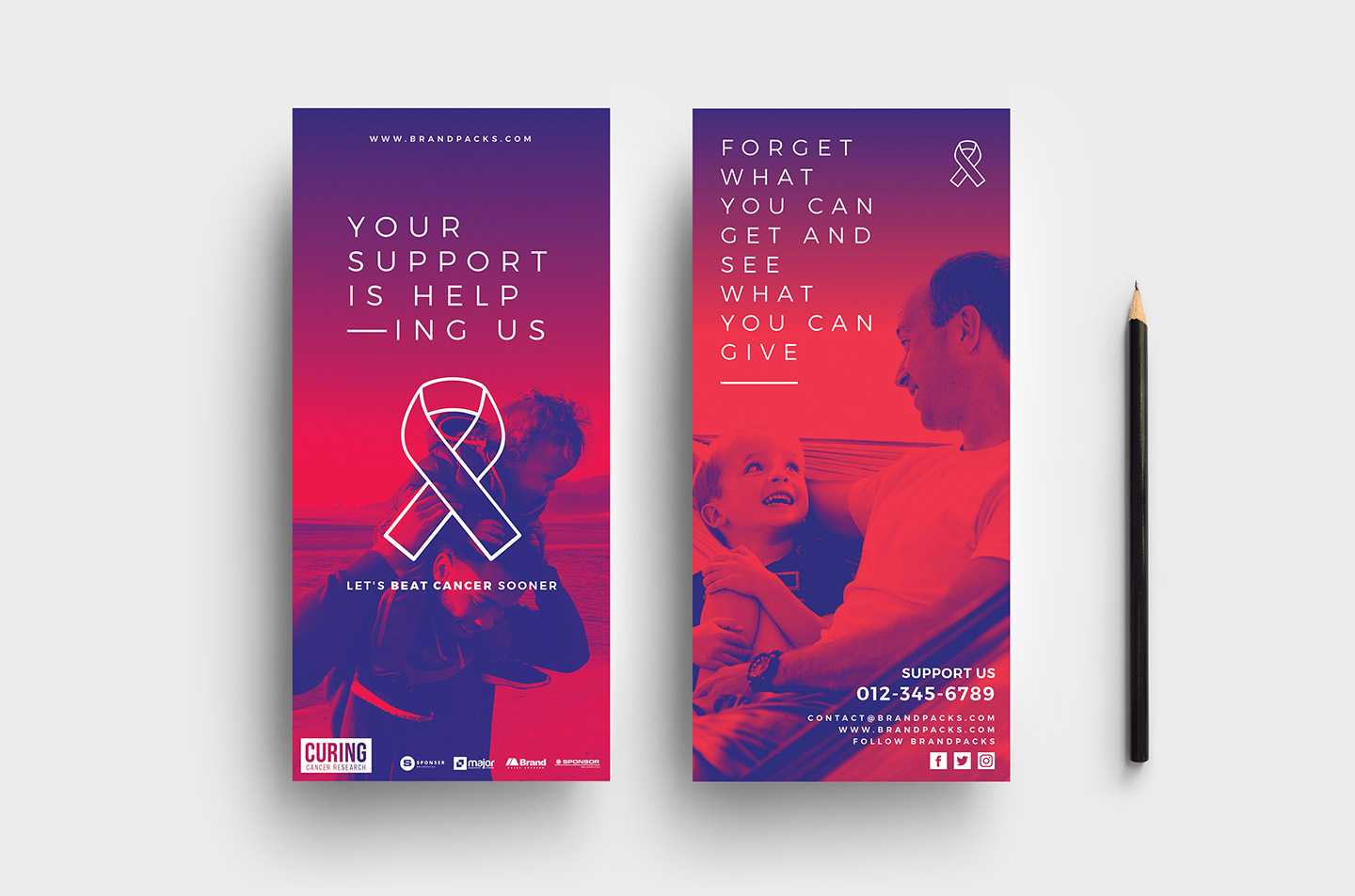 Cancer Charity Dl Card Template – Psd, Ai & Vector With Regard To Sponsor Card Template
