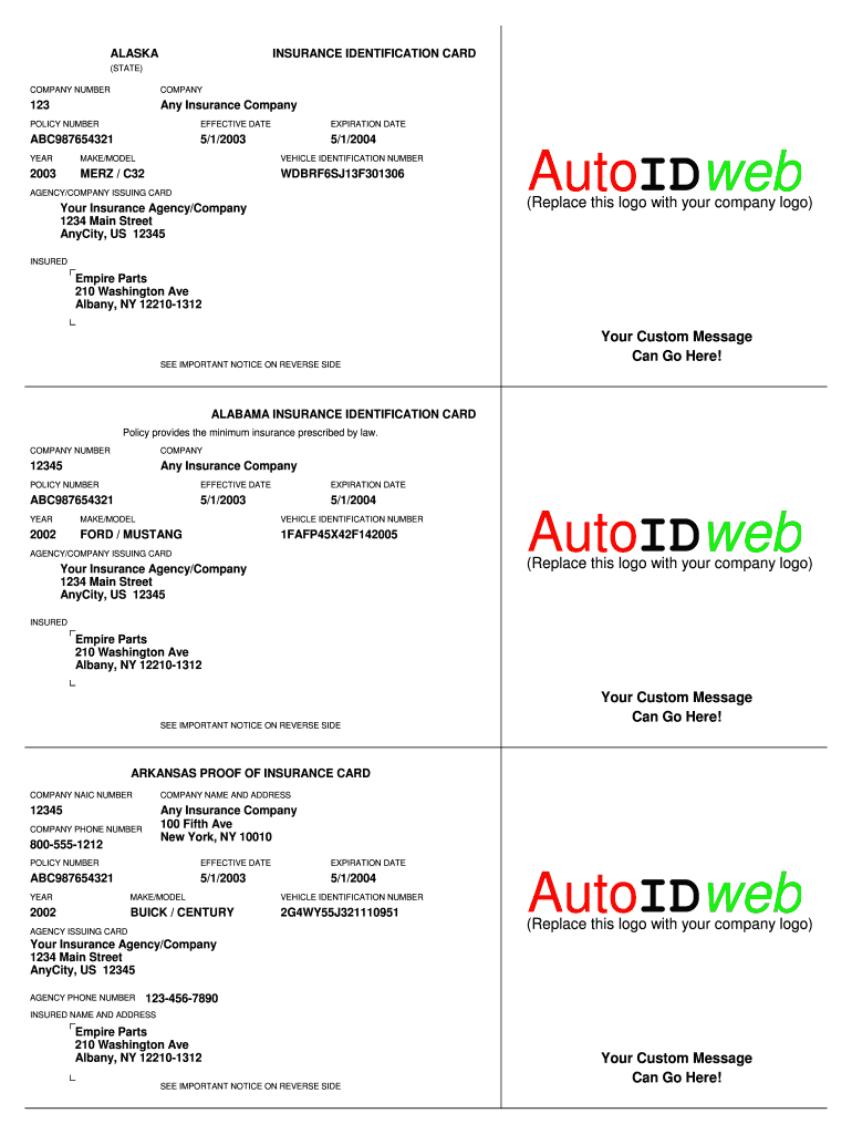 Cap Dat Acord – Fill Online, Printable, Fillable, Blank For Auto Insurance Card Template Free Download