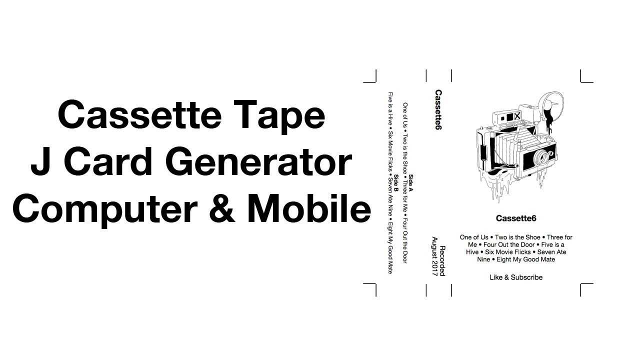 Cassette Tape J Card Template Generator Easy Mixtape Artwork Maker Computer  Ios Android Pertaining To Cassette J Card Template