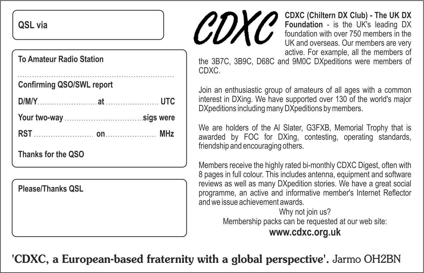 Cdxc – The Uk Dx Foundation – Qsl Cards With Regard To Qsl Card Template