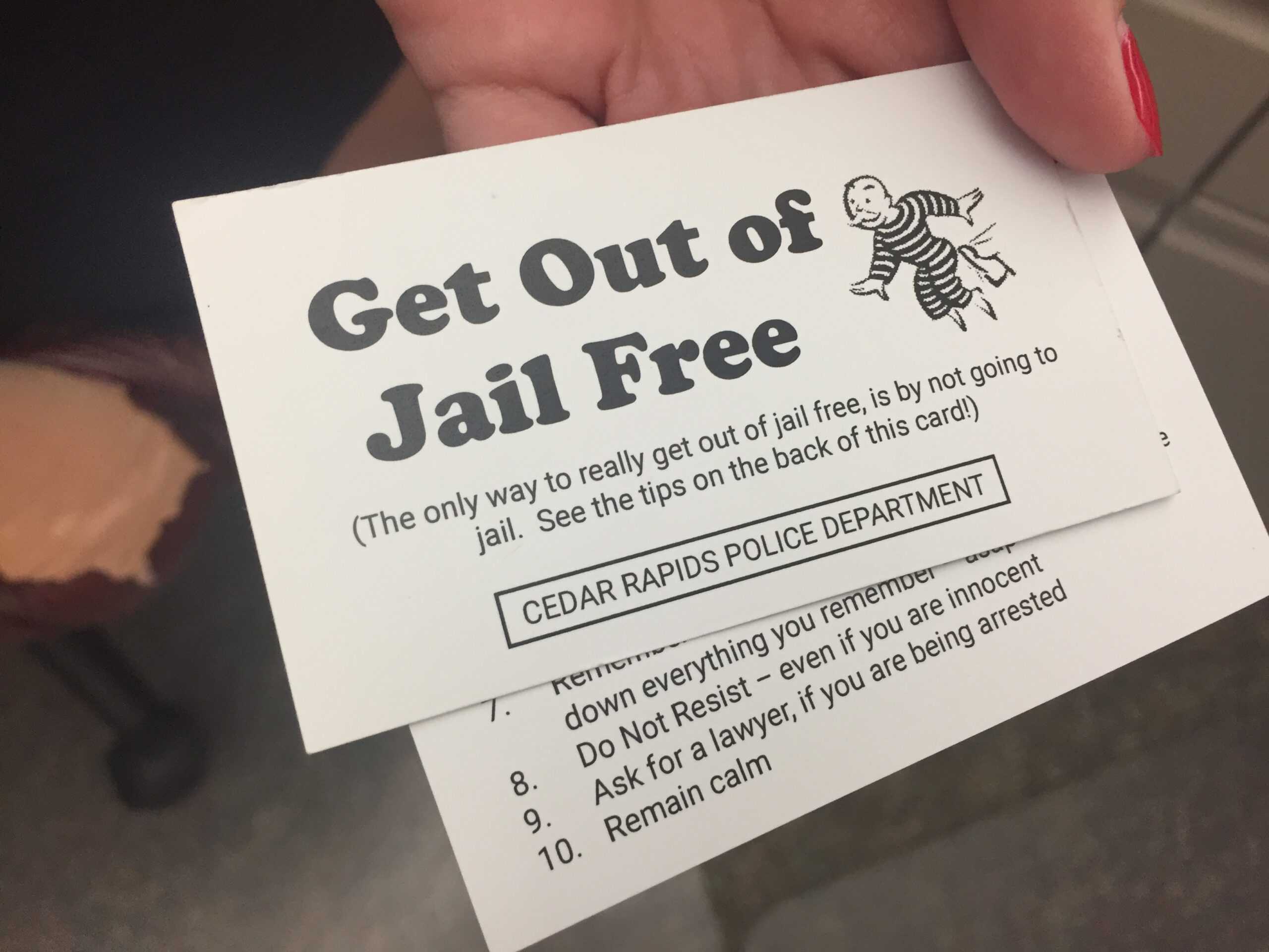 Cedar Rapids Police Use Monopoly Inspired Cards To Help Intended For Get Out Of Jail Free Card Template