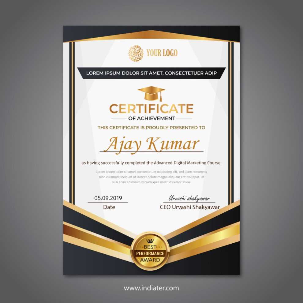 Certificate Best Performance Award Design Competition Free With Regard To Best Performance Certificate Template