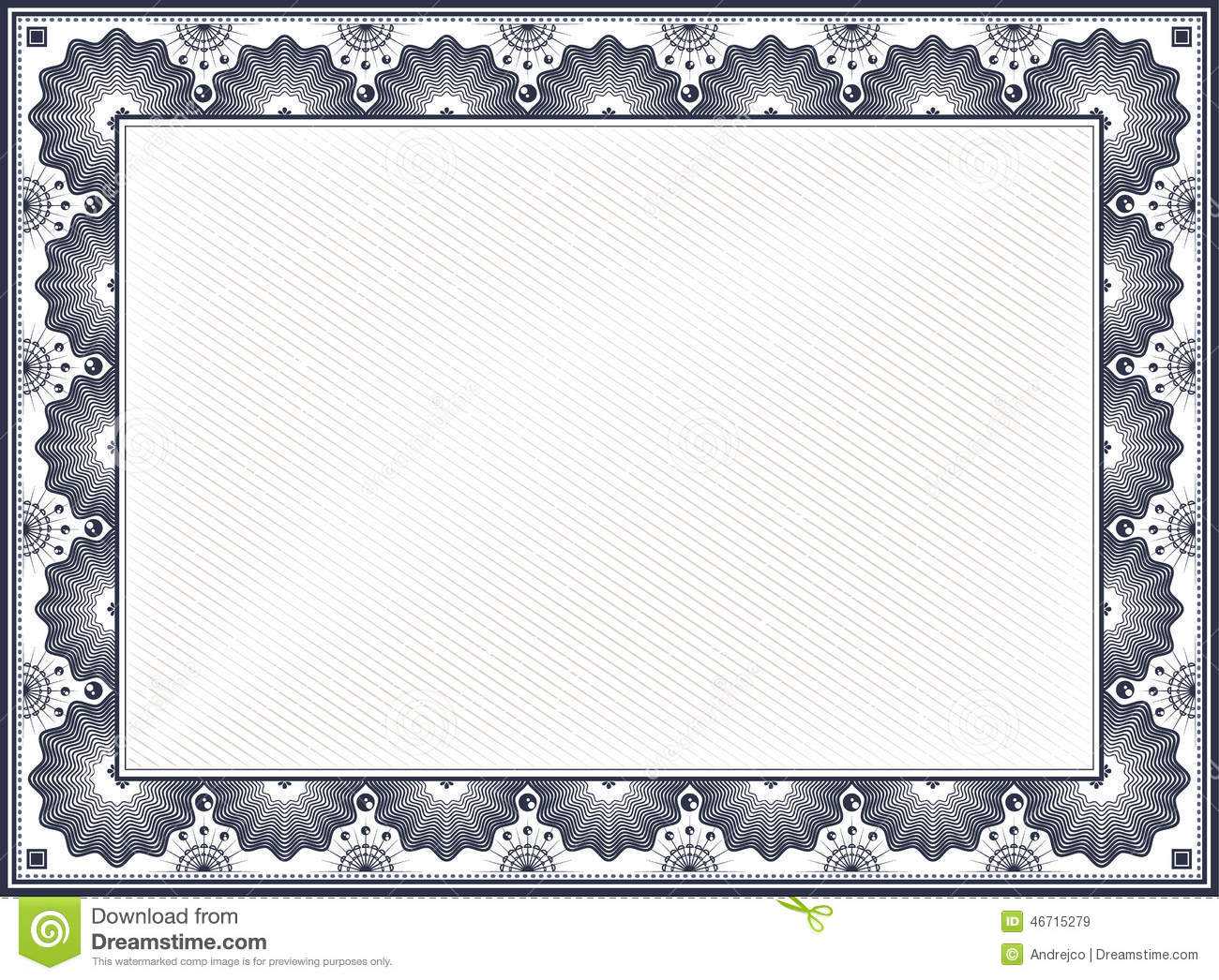 Certificate Border Stock Vector. Illustration Of Document With Free Printable Certificate Border Templates