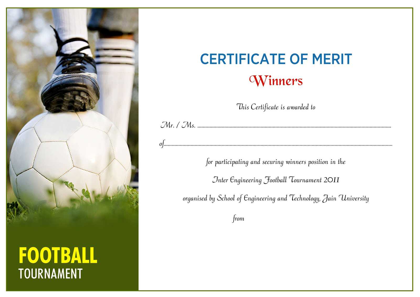 Certificate Design Idea For Football Certificate Intended For Football Certificate Template