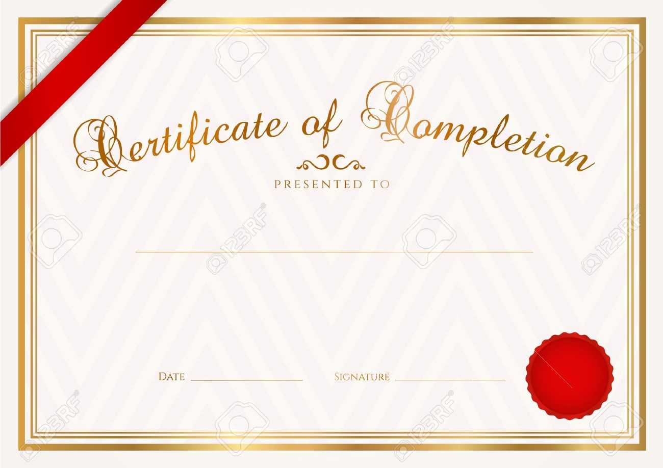 Certificate, Diploma Of Completion Design Template, Sample Background.. Within Certificate Of Completion Free Template Word