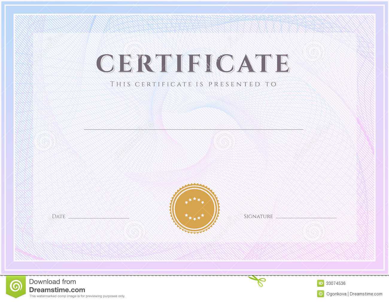 Certificate, Diploma Template. Award Pattern Stock Vector Throughout Qualification Certificate Template