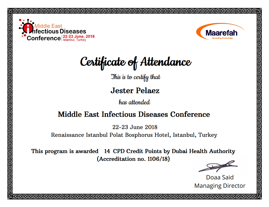 Certificate Examples – Simplecert With Regard To Conference Certificate Of Attendance Template